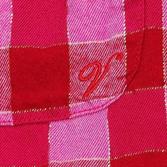 Victorias Secret PLAID Cotton Red Flannel  Pajama top only, size Large - Picture 7 of 7